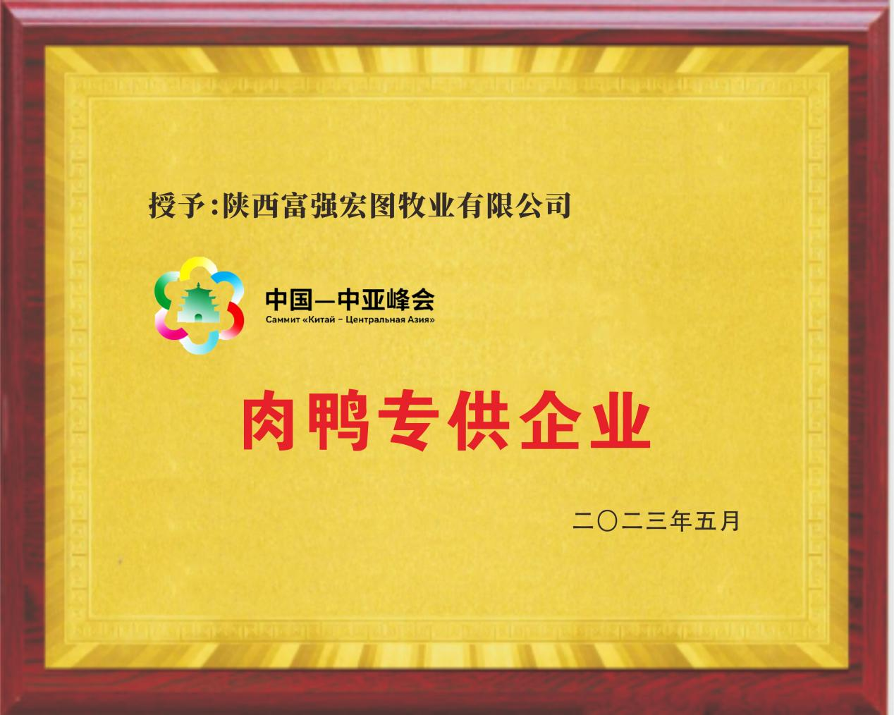 中國—中亞峰會肉鴨專供企業(yè)